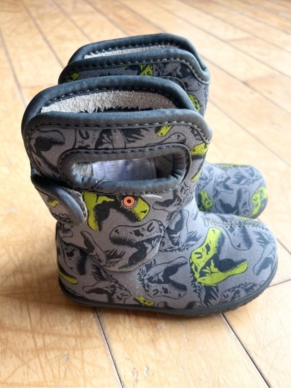 BOGS Kids’ Waterproof Mid-Season Dino‑Print Pull‑On Boots Size 22